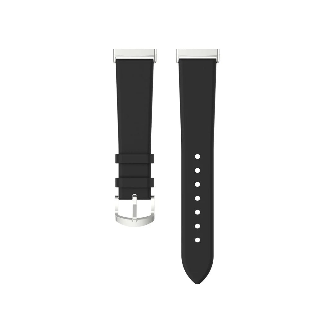 22.5mm Leather Watch Band Strap for Fitbit Versa 3 / Sense - Black - 5