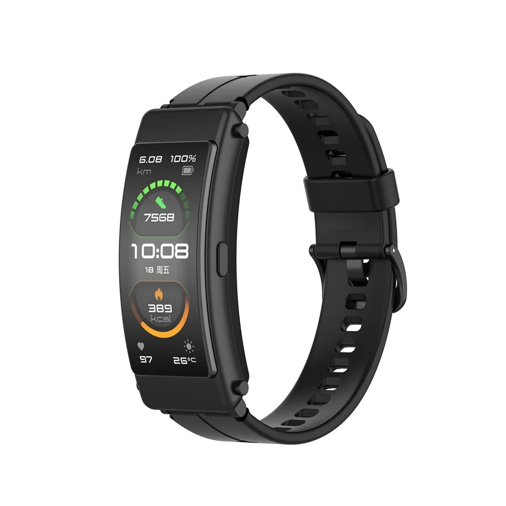 Soft Silicone Watch Strap Replacement 16mm for Huawei TalkBand B3 / B6 - Black - 3