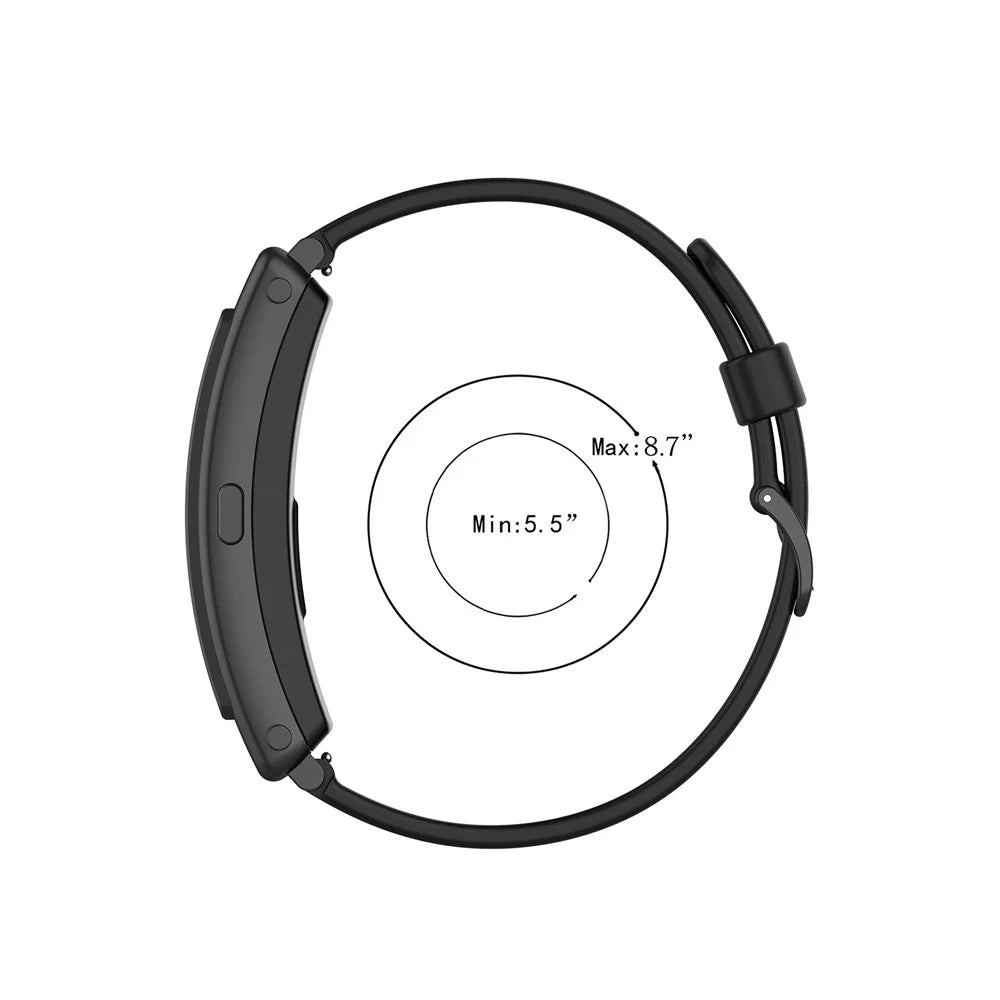 Soft Silicone Watch Strap Replacement 16mm for Huawei TalkBand B3 / B6 - Black - 6