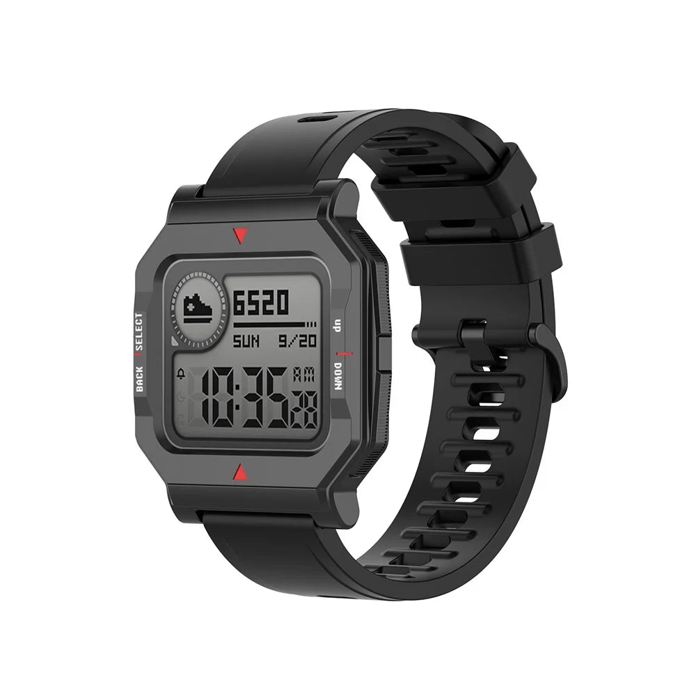 Soft Silicone Watch Strap Replacement 20mm for Amazfit Neo - Black - 2