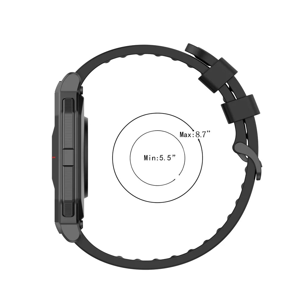 Soft Silicone Watch Strap Replacement 20mm for Amazfit Neo - Black - 7