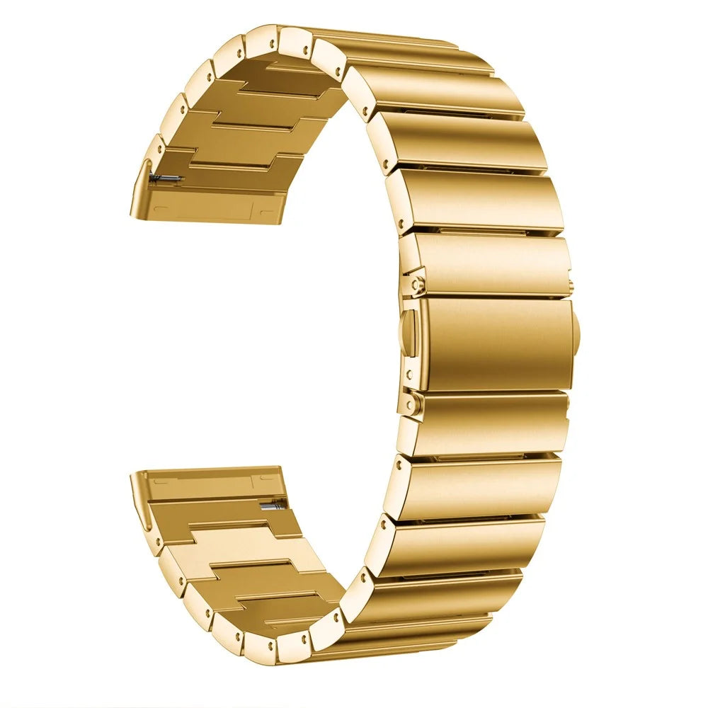 Single Row Stainless Steel Smart Watch Band Replacement for Fitbit Versa 3 - Gold - 1