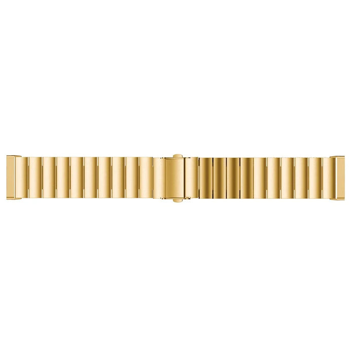 Single Row Stainless Steel Smart Watch Band Replacement for Fitbit Versa 3 - Gold - 4