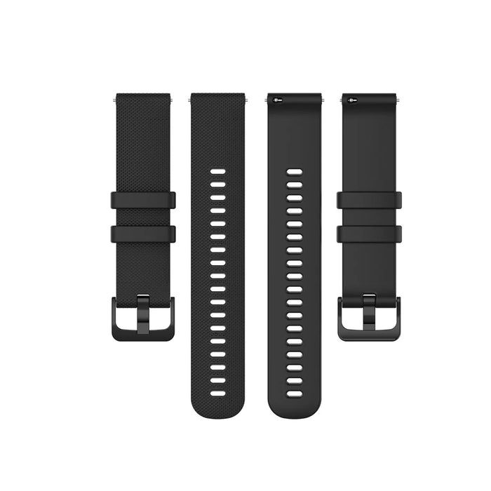 Grid Texture Silicone Replace Watch Band 22mm for Garmin Forerunner 745 - Black - 3