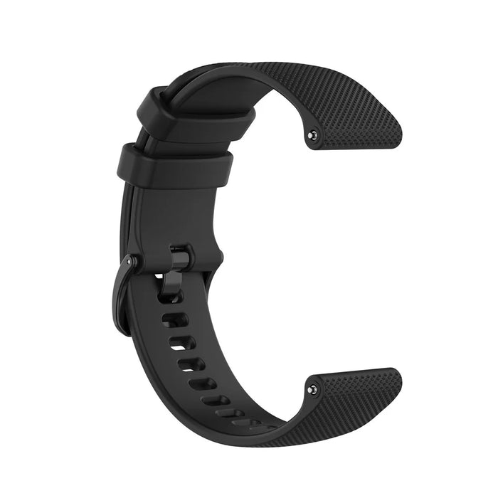 Grid Texture Silicone Replace Watch Band 22mm for Garmin Forerunner 745 - Black - 6