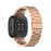 Stainless Steel Three Bead Buckle Chain Band for Fitbit Versa 3/Sense, Watchband Replacement - Rose Gold - 1