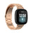 Stainless Steel Three Bead Buckle Chain Band for Fitbit Versa 3/Sense, Watchband Replacement - Rose Gold - 3