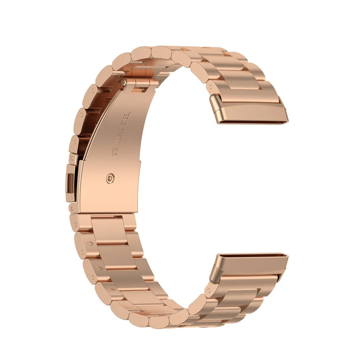 Stainless Steel Three Bead Buckle Chain Band for Fitbit Versa 3/Sense, Watchband Replacement - Rose Gold - 5