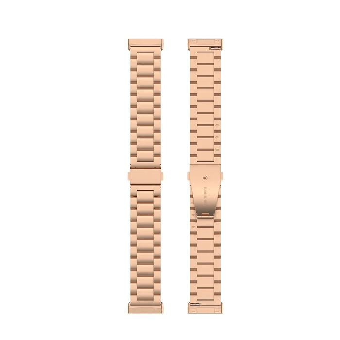 Stainless Steel Three Bead Buckle Chain Band for Fitbit Versa 3/Sense, Watchband Replacement - Rose Gold - 6