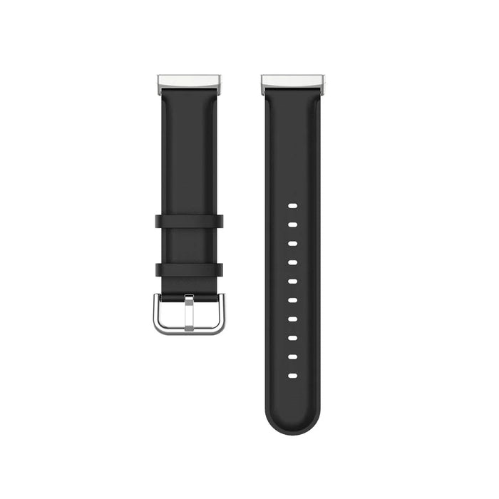 Genuine Leather Smart Watch Strap for Fitbit Versa 3/Sense Replacement Band - Black - 5