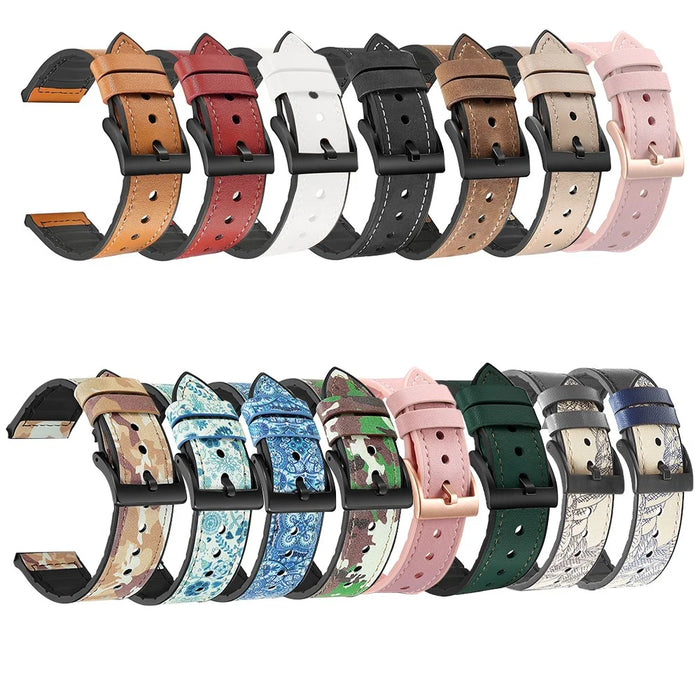 22mm Stitching Decor Leather Coated TPU Watch Band - Black - 4