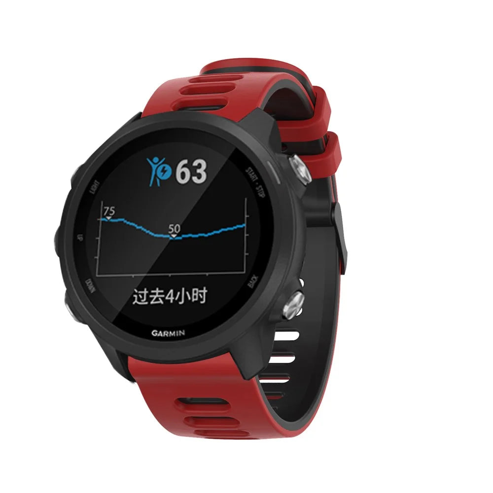 22mm Dual-colors Silicone Strap for Samsung Galaxy Watch 46mm, Adjustable Watch Replace Band - Red/Black - 4
