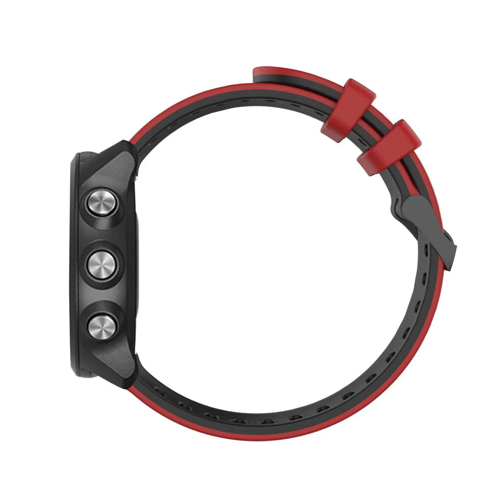 22mm Dual-colors Silicone Strap for Samsung Galaxy Watch 46mm, Adjustable Watch Replace Band - Red/Black - 5