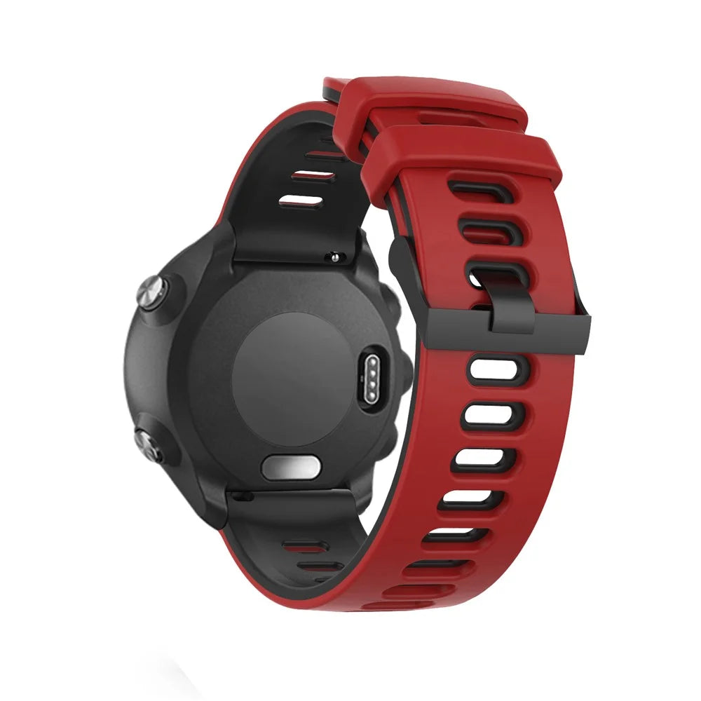 22mm Dual-colors Silicone Strap for Samsung Galaxy Watch 46mm, Adjustable Watch Replace Band - Red/Black - 6