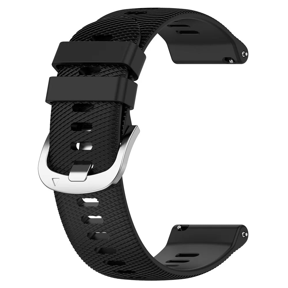 For Garmin Forerunner 570 42mm / D2 Air X10 20mm Replacement Wrist Band Soft Silicone Watch Strap - Black - 1