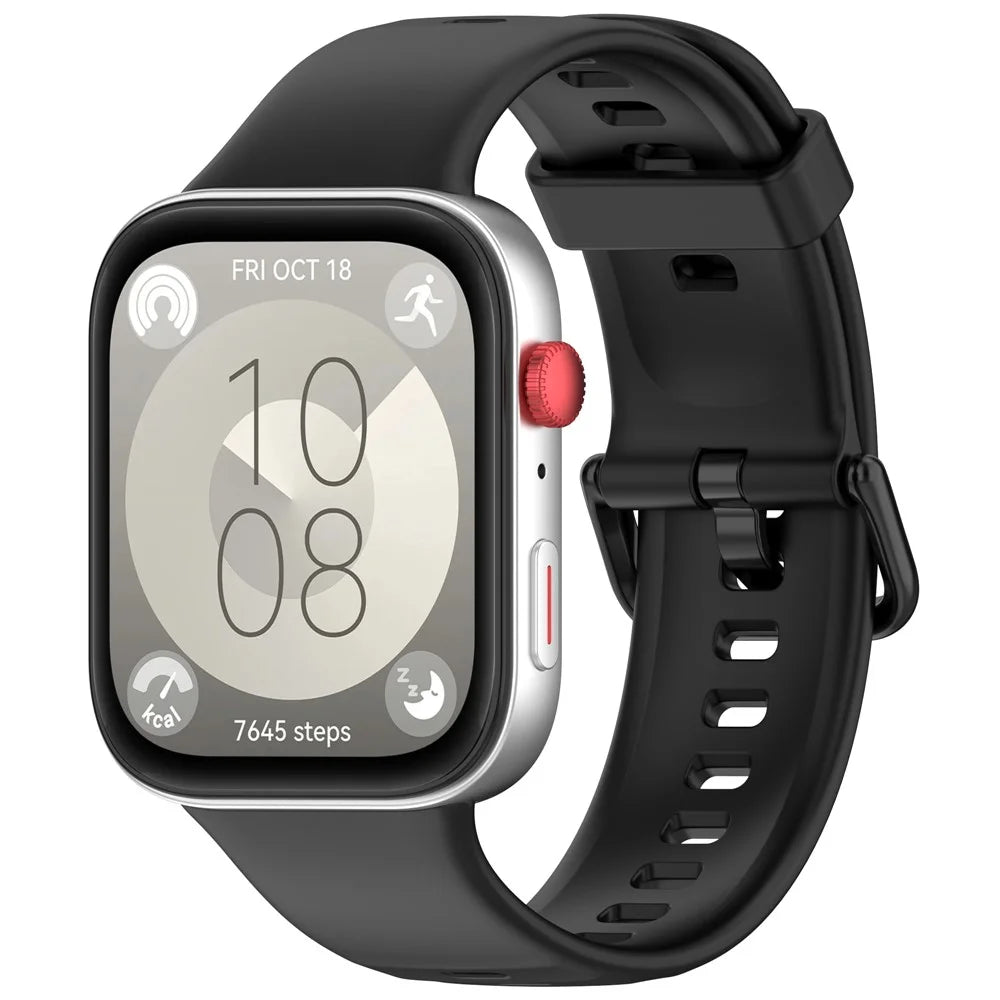 For Huawei Watch Fit 3 Replacement Wrist Band Soft Silicone Watch Strap - Black - 2