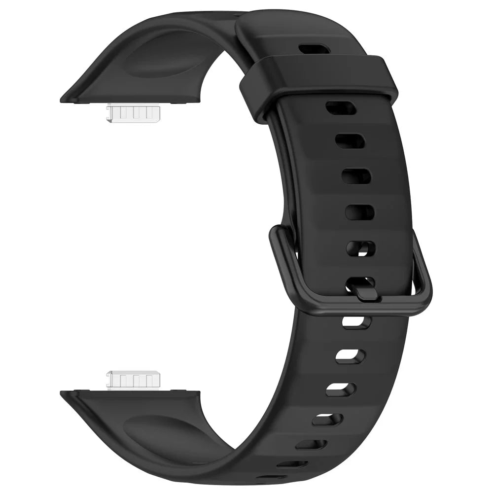 For Huawei Watch Fit 3 Replacement Wrist Band Soft Silicone Watch Strap - Black - 3