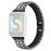 For Samsung Galaxy Fit3 SM-R390 Metal Watch Band Rhinestones Decor Replacement Strap - Black+White - 1