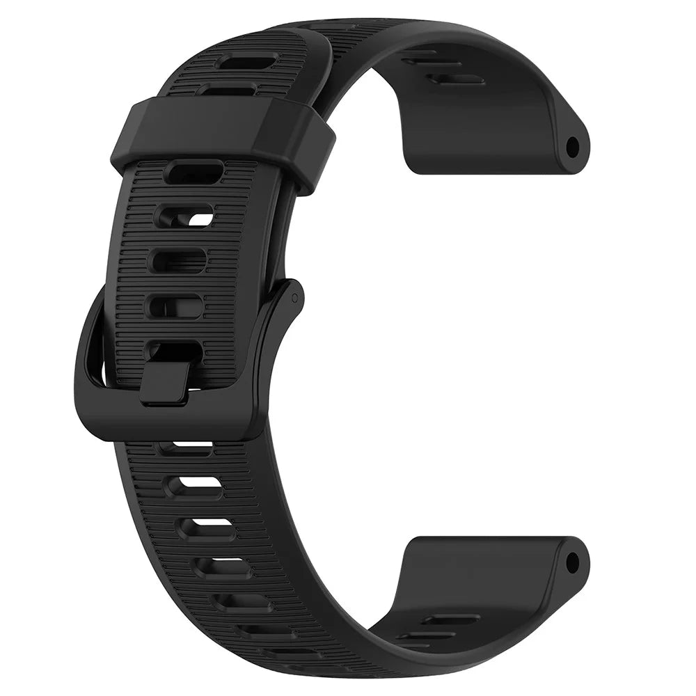 For Garmin Forerunner 945 / 935 Replacement Wrist Band Steel Buckle Textured Silicone Watch Strap - Black - 2