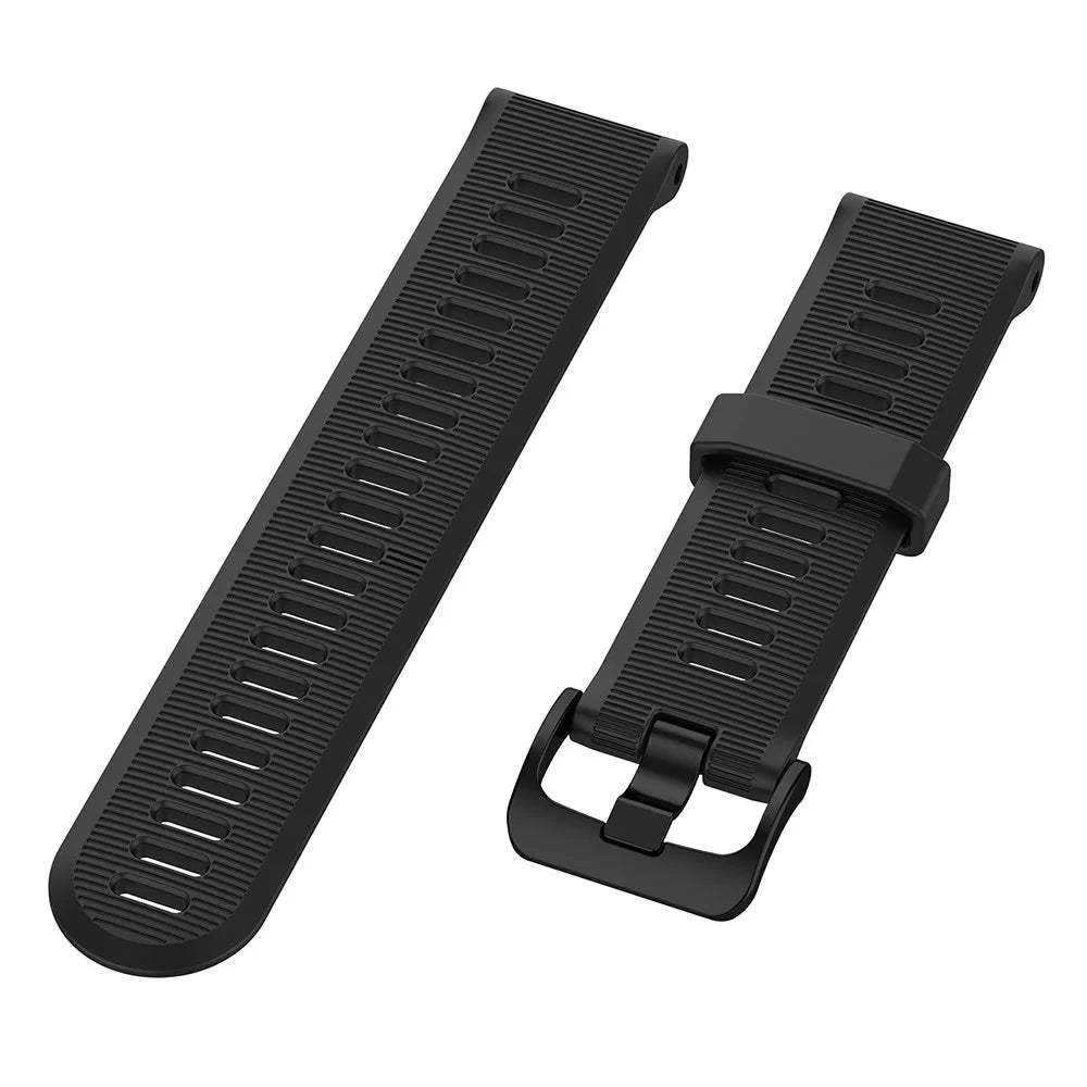 For Garmin Forerunner 945 / 935 Replacement Wrist Band Steel Buckle Textured Silicone Watch Strap - Black - 3