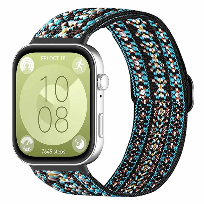 For Huawei Watch Fit 3 Replacement Wrist Band Elastic Breathable Watch Strap - Brown - 3