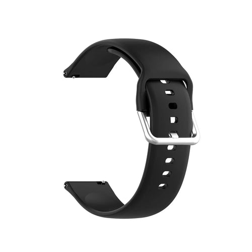 22mm Silicone Watch Strap Silver Buckle [Small Size] for Huawei Watch GT 2 Pro - Black - 1