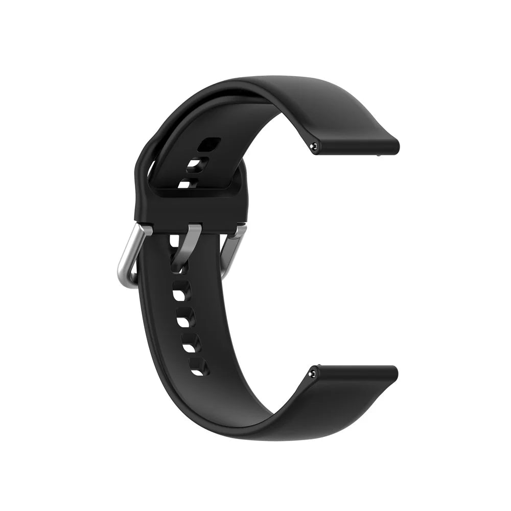 22mm Silicone Watch Strap Silver Buckle [Small Size] for Huawei Watch GT 2 Pro - Black - 2