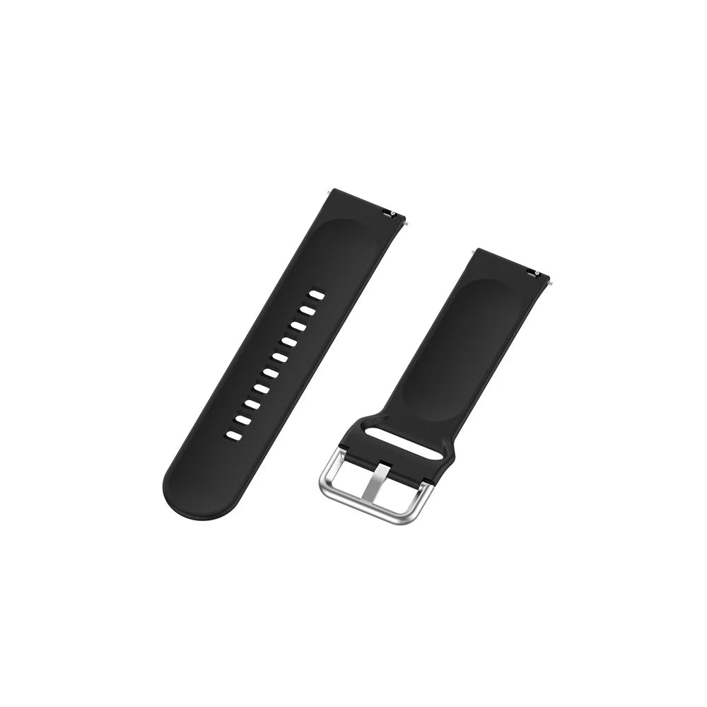 22mm Silicone Watch Strap Silver Buckle [Small Size] for Huawei Watch GT 2 Pro - Black - 3