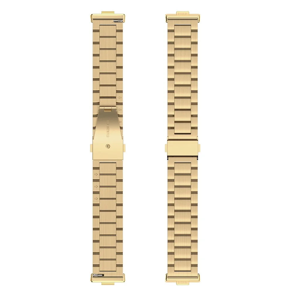 For Huawei Watch Fit 3 Replacement Band 3-Bead Stainless Steel Watch Strap with Tool - Gold - 3