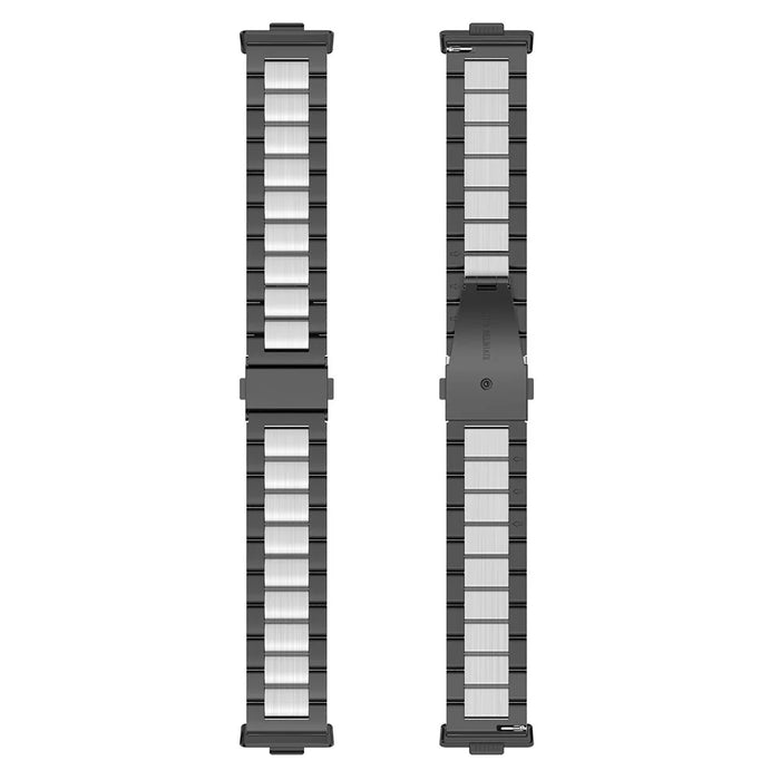 For Huawei Watch Fit 3 Replacement Band Smart Watch Stainless Steel Strap with Tool - Black+Silver+Black - 3