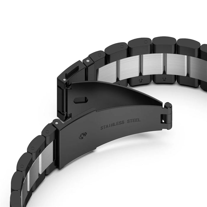 For Huawei Watch Fit 3 Replacement Band Smart Watch Stainless Steel Strap with Tool - Black+Silver+Black - 5