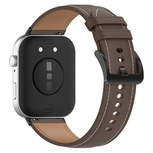 For Huawei Watch Fit 3 Watch Strap Genuine Cow Leather Adjustable Wrist Band - Purplish Red - 1