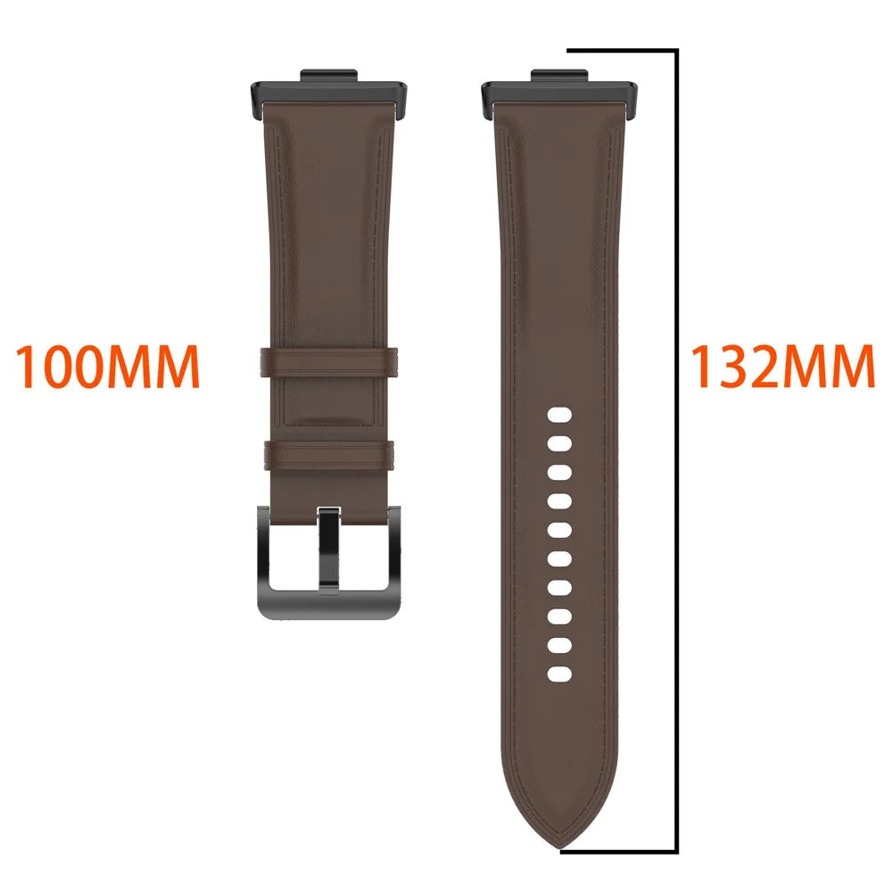 For Huawei Watch Fit 3 Watch Strap Genuine Cow Leather Adjustable Wrist Band - Purplish Red - 4