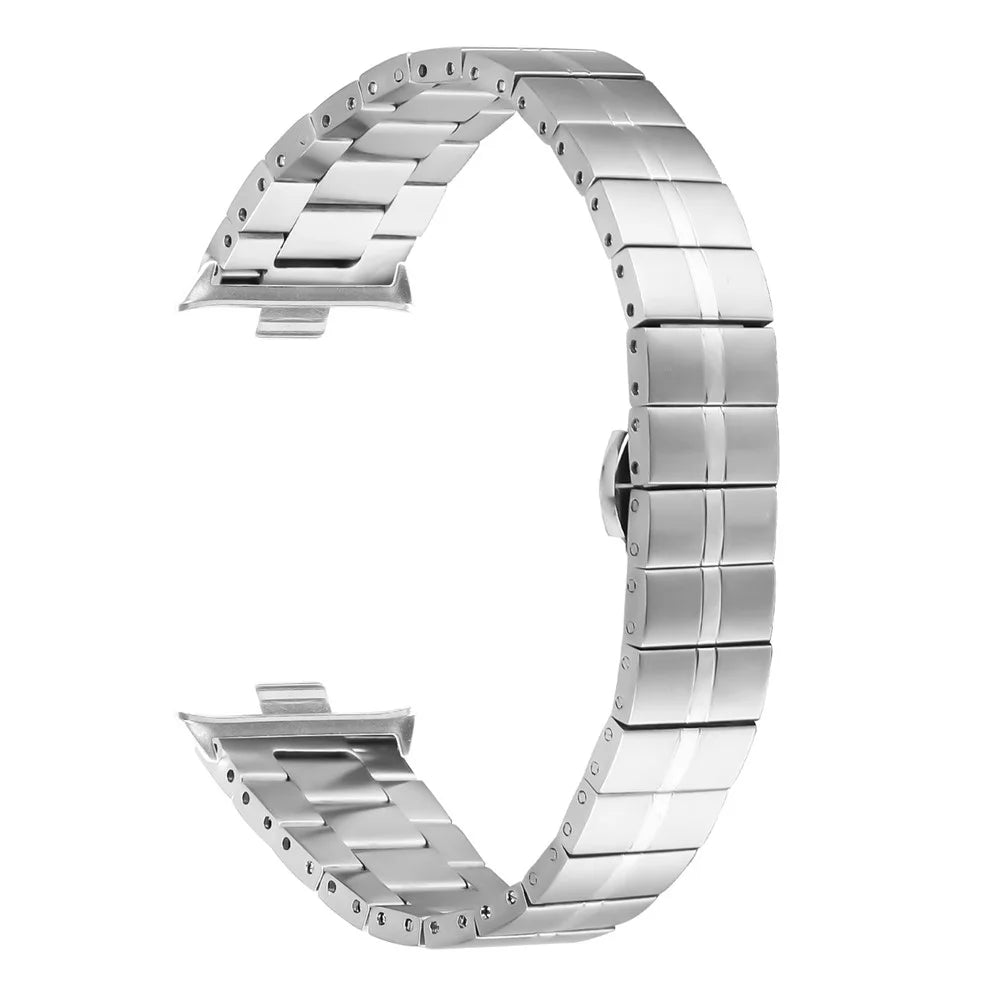 For Xiaomi Smart Band 10 Pro / 9 Pro / 8 Pro / Redmi Watch 6 / 5 / 4 Line Design Stainless Steel Strap Replacement Wrist Band - Silver - 1