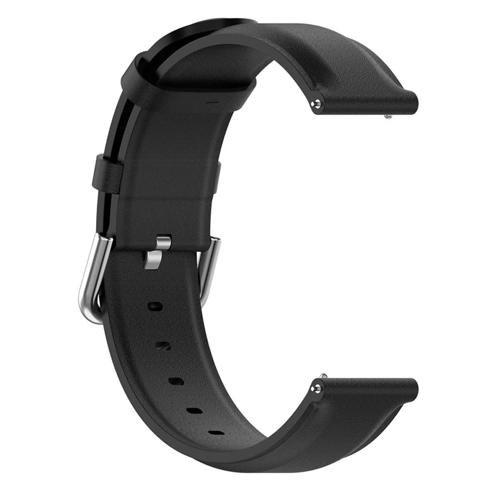22mm Genuine Leather Watch Band for Huawei Watch GT Runner/Watch GT 3 46mm, Pin Buckle Smart Watch Band - Black - 2