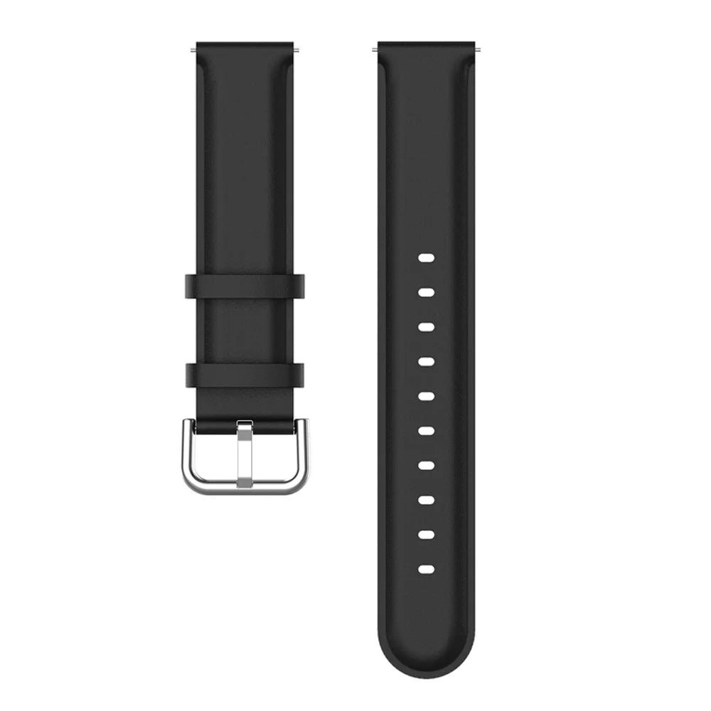 22mm Genuine Leather Watch Band for Huawei Watch GT Runner/Watch GT 3 46mm, Pin Buckle Smart Watch Band - Black - 3
