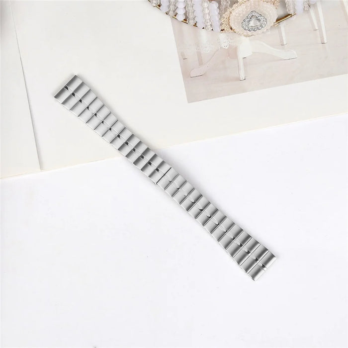 For Samsung Galaxy Watch4 Classic 42mm / 46mm Stainless Steel Strap Line Design Replacement Wrist Band - Silver - 3