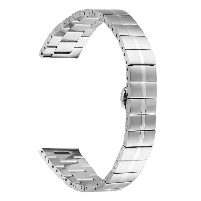 For Garmin Vivomove Trend / Venu Sq 2 Stainless Steel Wrist Strap Replacement Smartwatch Band - Silver - 1