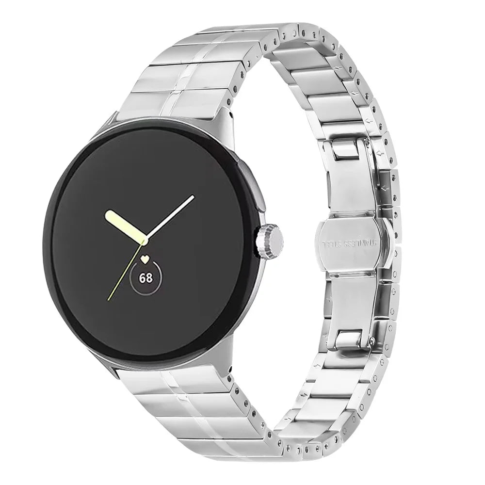 Silver Wrist Band for Google Pixel Watch 4 41mm / Watch 3 41mm / Watch 2 / Watch Stainless Steel Smartwatch Strap Bracelet - 2