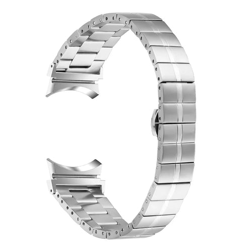 For Samsung Galaxy Watch FE 40mm / Watch4 / Watch 5 Pro Active Stainless Steel Smartwatch Strap Wrist Band - Silver - 1