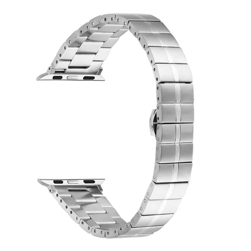For Apple Watch Series 11 10 42mm / 9 8 7 41mm / SE3 SE2 SE 6 5 4 40mm / 3 2 1 38mm Stainless Steel Smartwatch Strap Band - Silver - 1