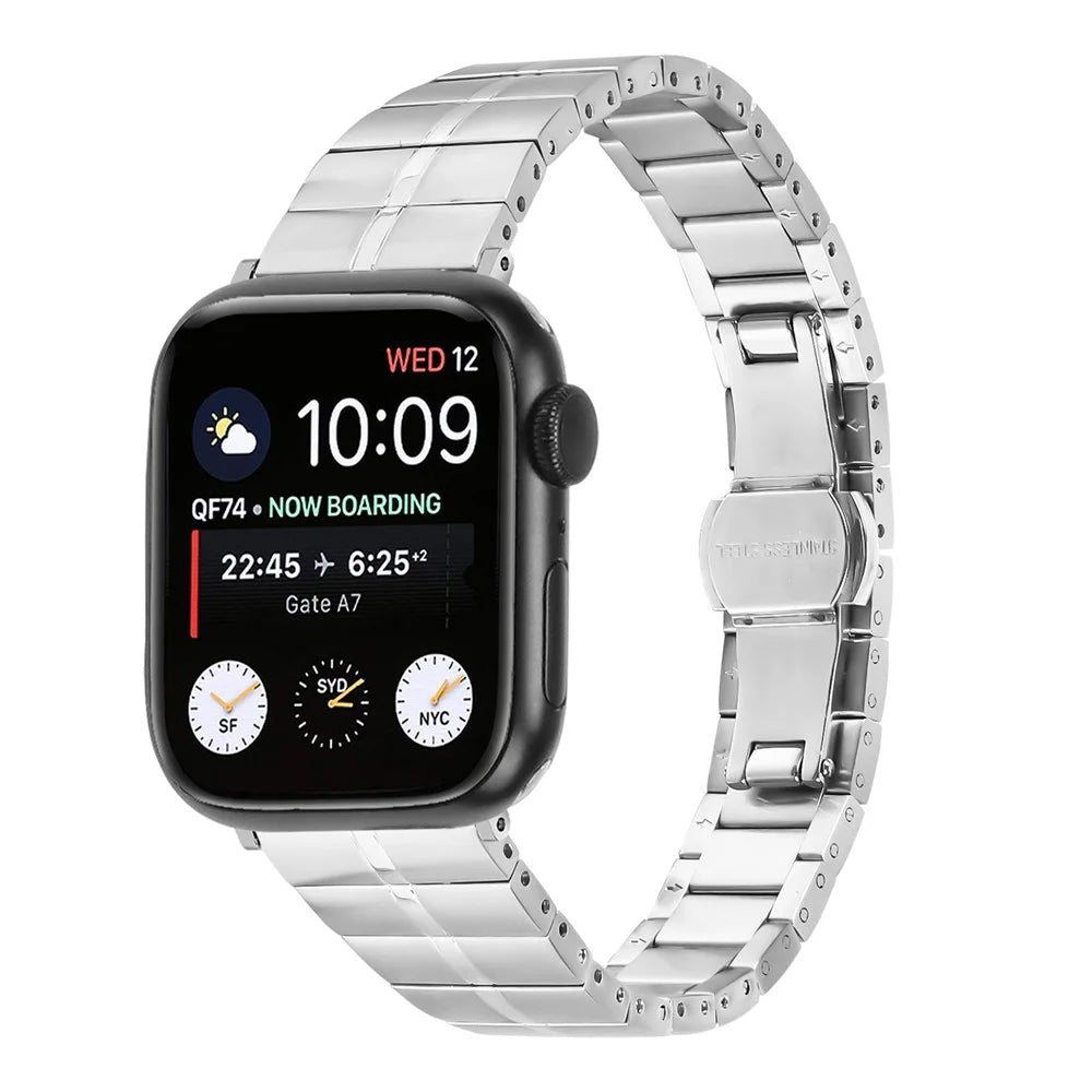 For Apple Watch Series 11 10 42mm / 9 8 7 41mm / SE3 SE2 SE 6 5 4 40mm / 3 2 1 38mm Stainless Steel Smartwatch Strap Band - Silver - 2