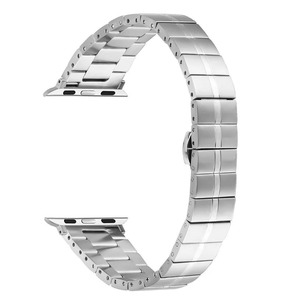 For Apple Watch Ultra 3 2 1 49mm / Series 11 10 46mm / 9 8 7 45mm / SE3 SE2 SE 6 5 4 44mm / 3 2 1 42mm Stainless Steel Strap - Silver - 1