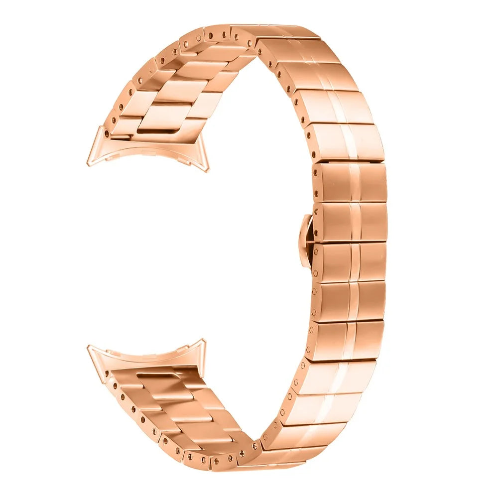 For Google Pixel Watch 4 41mm / Watch 3 41mm / Watch 2 / Watch Stainless Steel Watch Strap Replacement Wrist Band - Rose Gold - 1