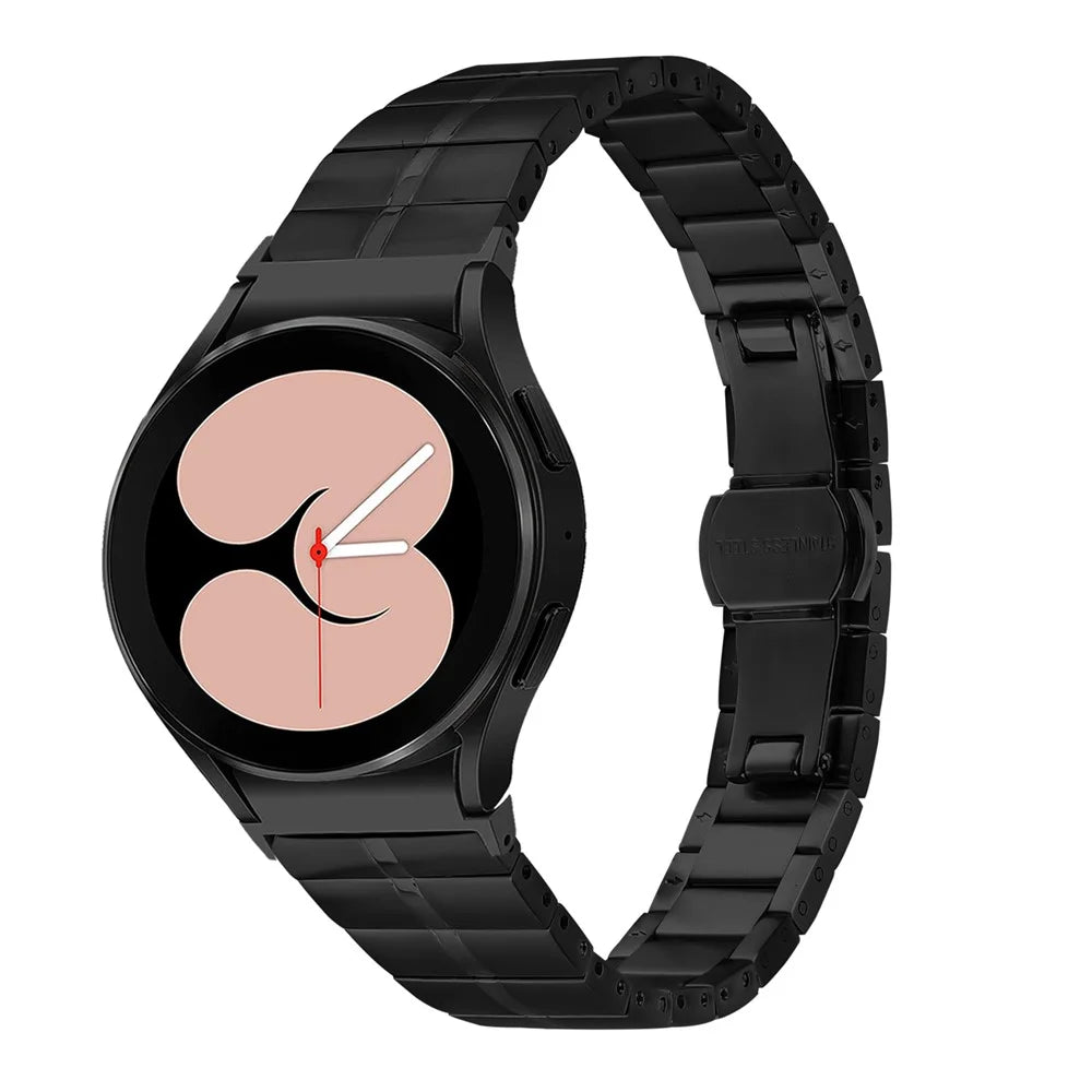 For Samsung Galaxy Watch FE 40mm / Watch4 40mm 44mm / Watch 5 40mm 44mm Stainless Steel Watch Strap Wrist Band - Black - 2