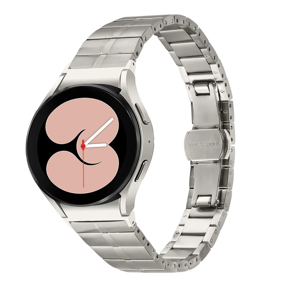 For Samsung Galaxy Watch FE 40mm / Watch4 / Watch4 Classic /  Watch4 Active / Watch 5 / Watch 5 Pro Stainless Steel Strap Wrist Band - Titanium Grey - 2