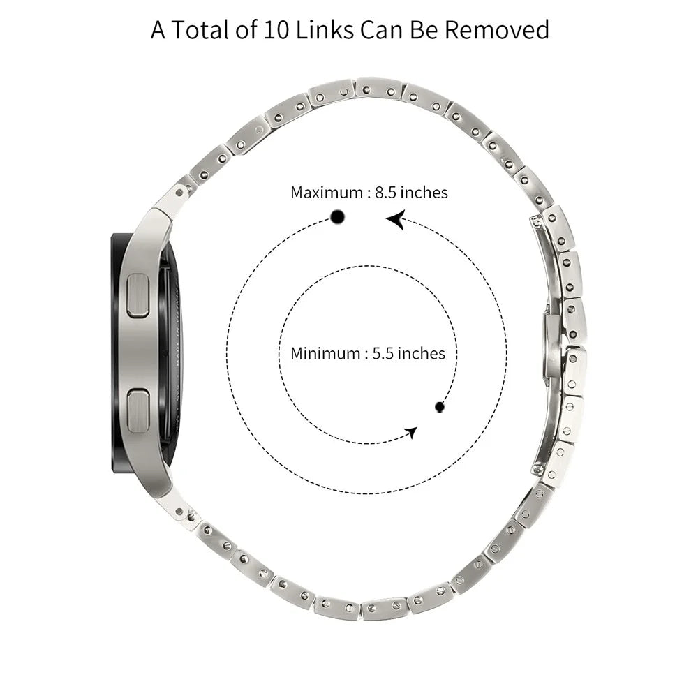 For Samsung Galaxy Watch FE 40mm / Watch4 / Watch4 Classic /  Watch4 Active / Watch 5 / Watch 5 Pro Stainless Steel Strap Wrist Band - Titanium Grey - 4
