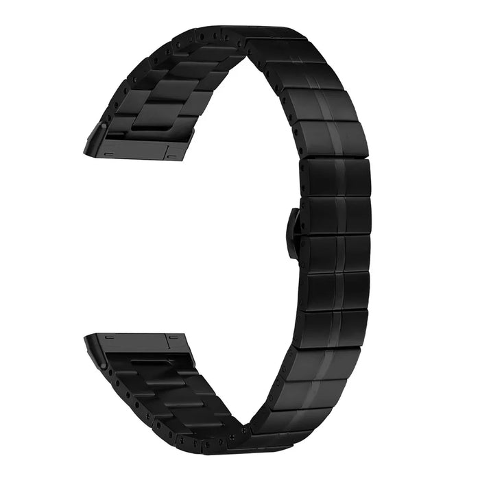 For Fitbit Sense / Versa 3 Stainless Steel Watch Strap Wrist Band Replacement - Black - 1