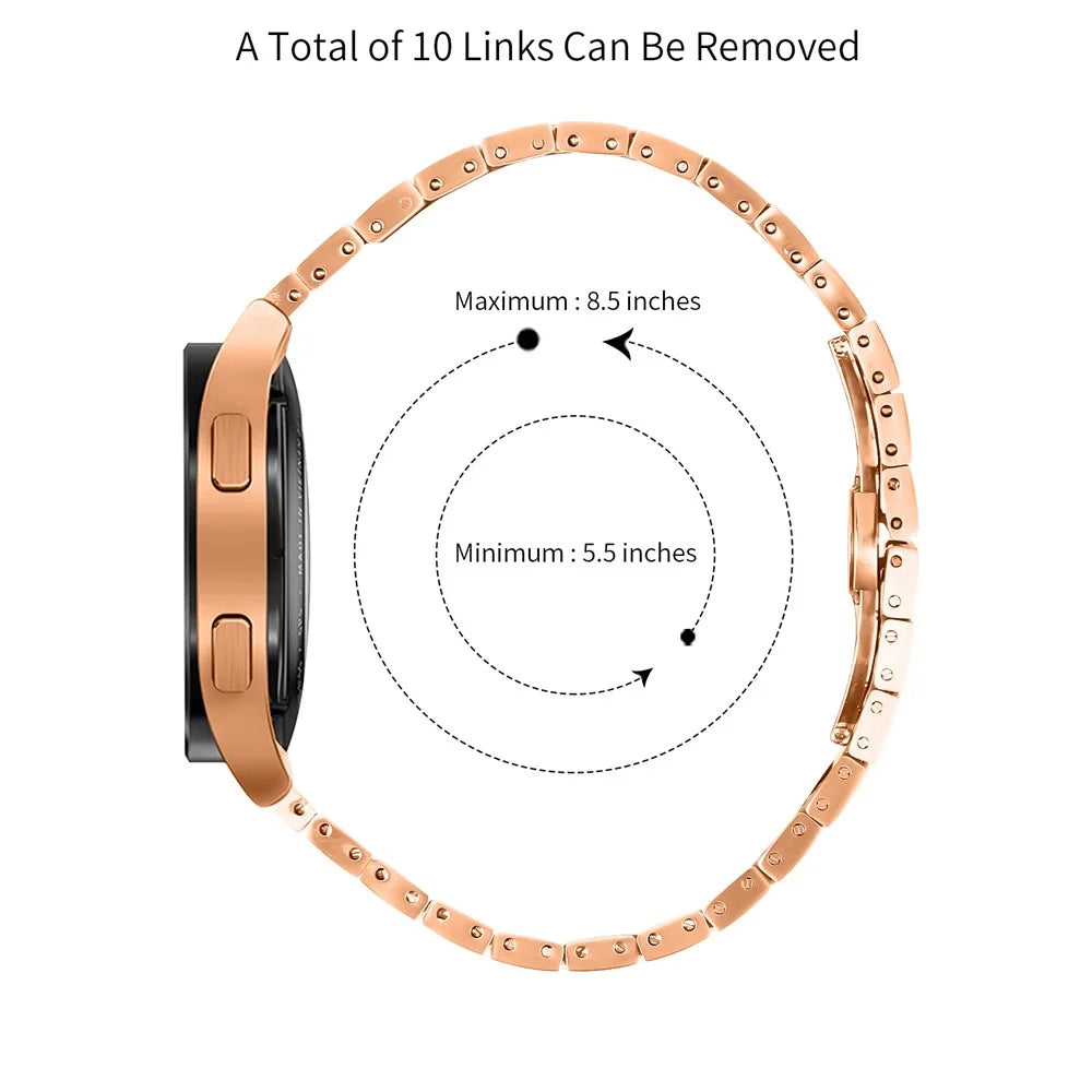 For Garmin Forerunner 245 / 245 Music Smartwatch Band Stainless Steel Wrist Strap - Rose Gold - 4