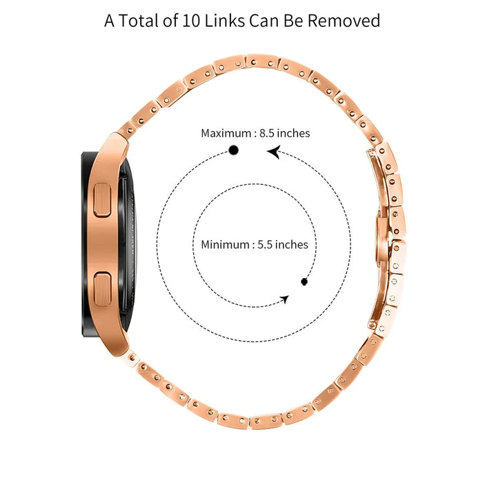 For Huawei Watch 2 / Watch GT 2 42mm / Watch GT 3 42mm Stainless Steel Watch Strap Stylish Wrist Band - Rose Gold - 4